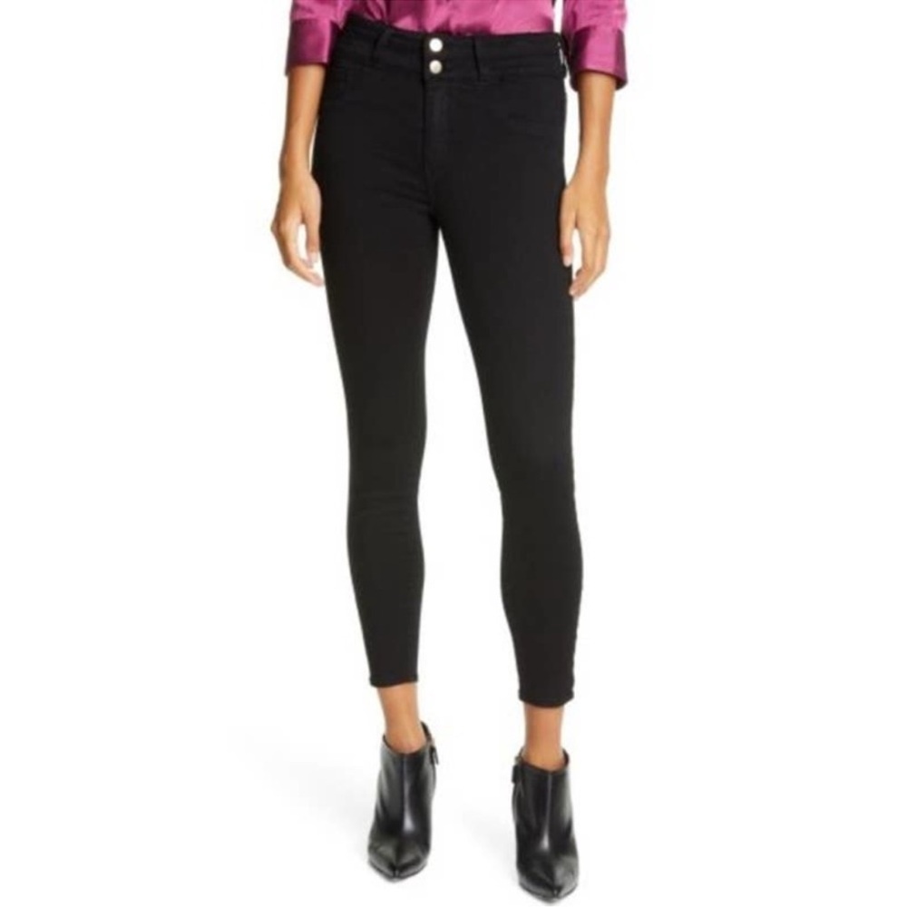 L'AGENCE High Rise Peyton Skinny Jeans Size 30‎ Black Noir